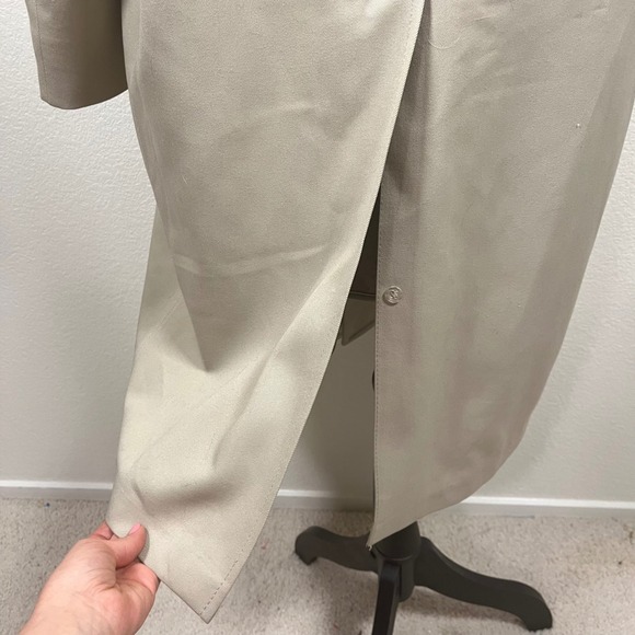 Vintage London Fog Mens Tan Trench Coat Zip Out Faux Fur Liner 38 Reg Beige - Picture 3 of 15